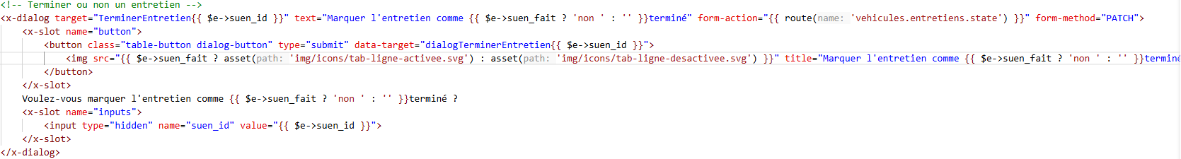 Code modifié pour la pop-up de fin d'entretien