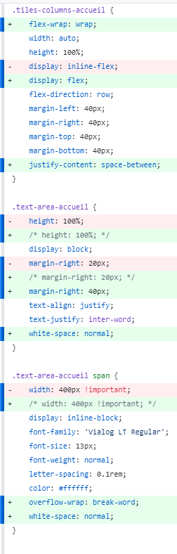 Modification des flexbox